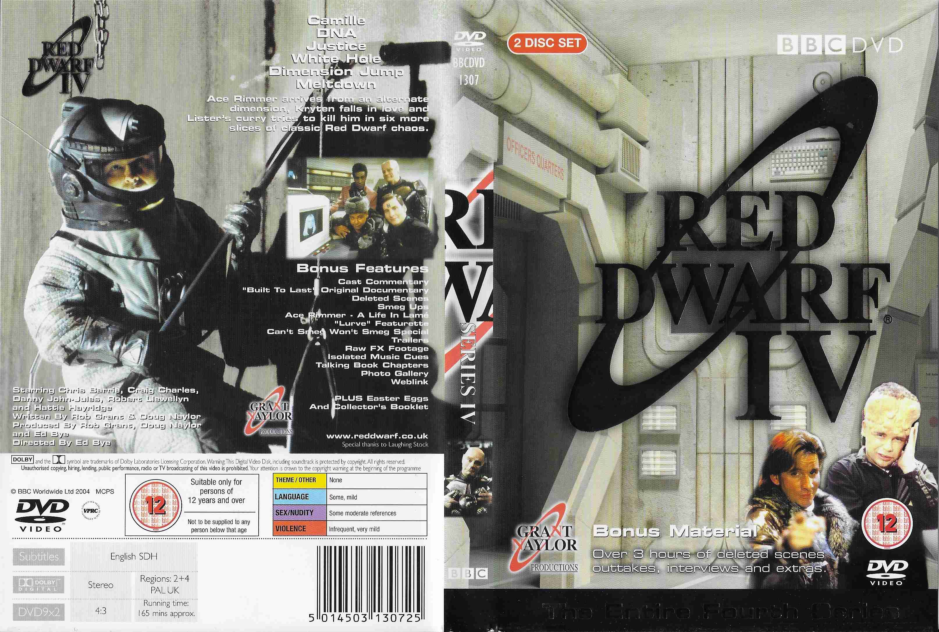 Picture of BBCDVD 1307 Red dwarf - Series IV by artist Rob Grant / Doug Naylor from the BBC records and Tapes library